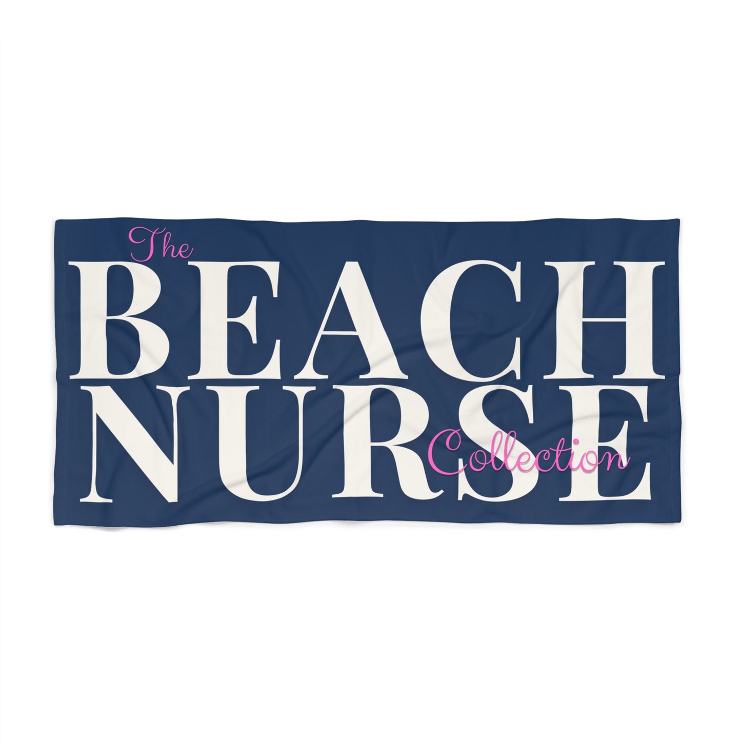 BEACH NURSE™ Oversized Navy Beach Towel | Premium Nurse Beach & Pool Essential