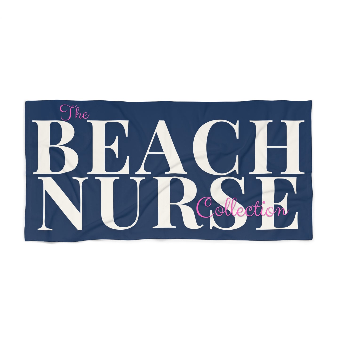 BEACH NURSE™ Oversized Navy Beach Towel | Premium Nurse Beach & Pool Essential