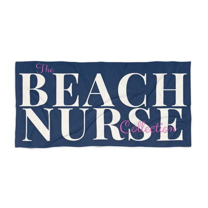 BEACH NURSE™ Oversized Navy Beach Towel | Premium Nurse Beach & Pool Essential