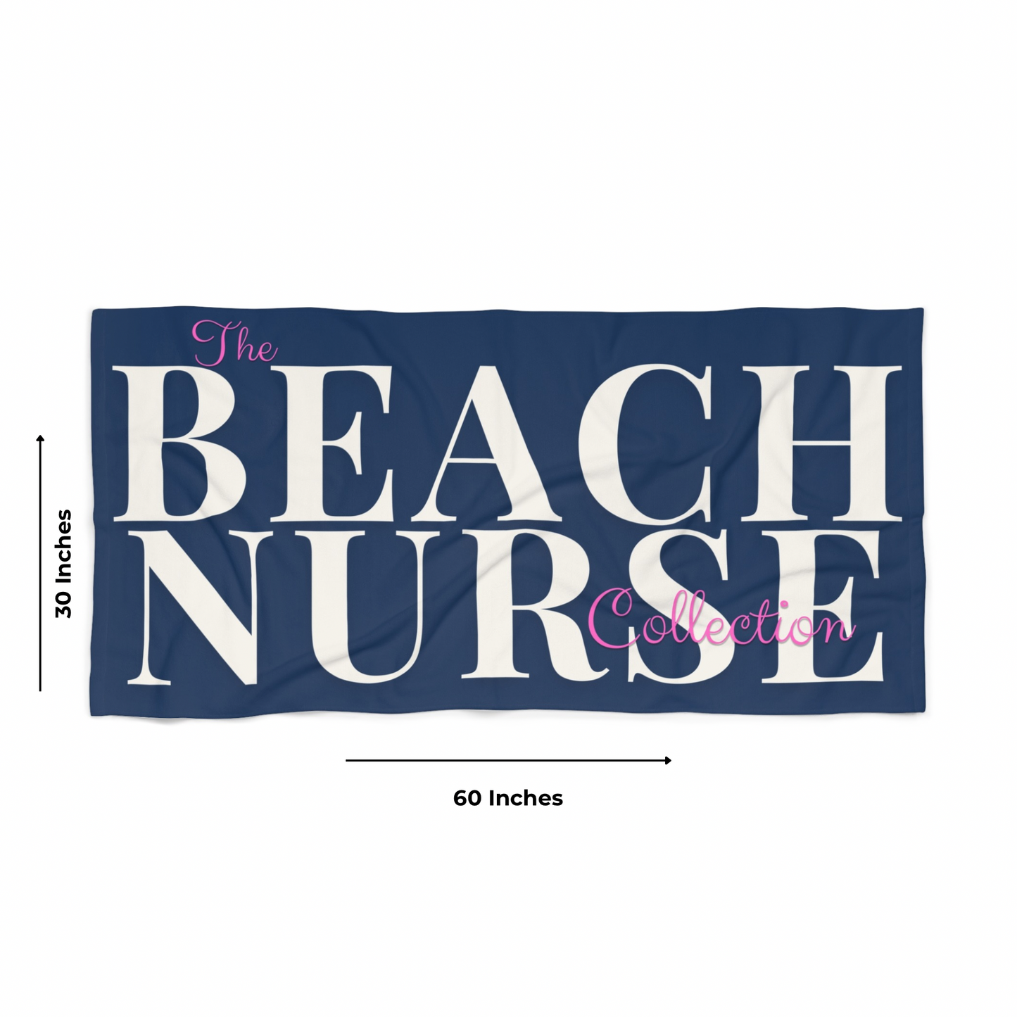 BEACH NURSE™ Oversized Navy Beach Towel | Premium Nurse Beach & Pool Essential