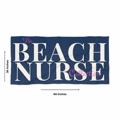 BEACH NURSE™ Oversized Navy Beach Towel | Premium Nurse Beach & Pool Essential