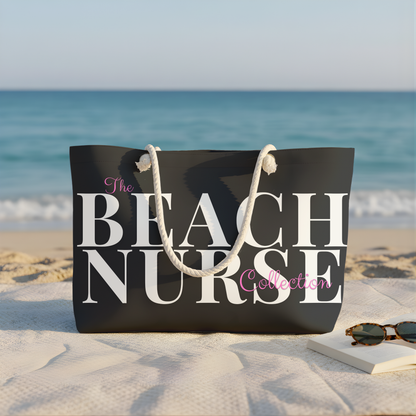 BEACH NURSE™ Weekender Bag | Large Nurse Beach & Travel Tote Black