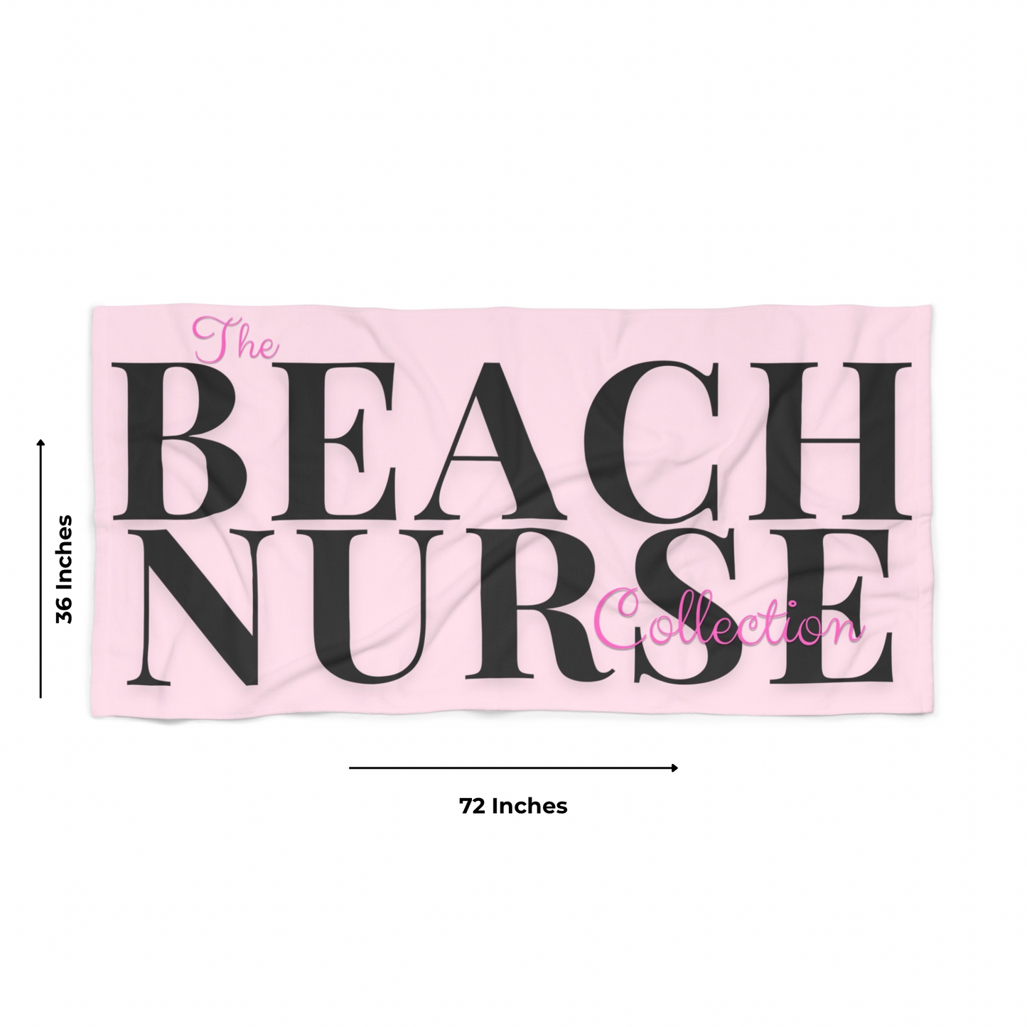 BEACH NURSE™ Oversized Pink Beach Towel | Premium Nurse Beach & Pool Essential