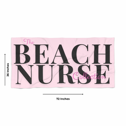 BEACH NURSE™ Oversized Pink Beach Towel | Premium Nurse Beach & Pool Essential
