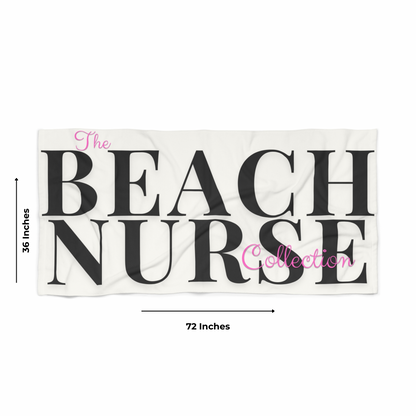 BEACH NURSE™ Oversized Ivory Beach Towel| Nurse Beach & Pool Essential