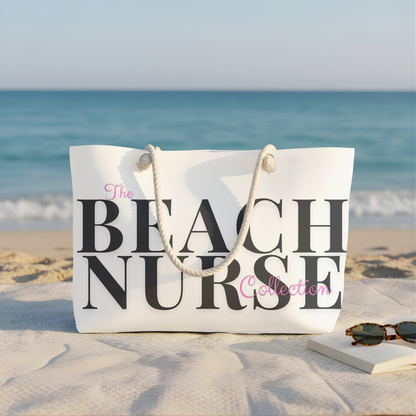 BEACH NURSE™ Weekender Bag | Large Nurse Beach & Travel Tote Ivory