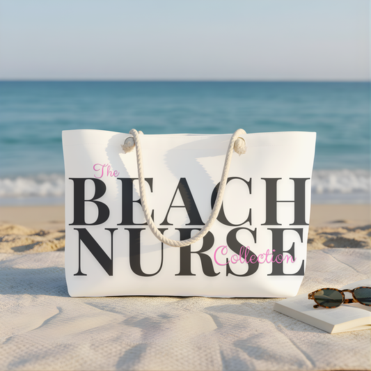 BEACH NURSE™ Weekender Bag | Large Nurse Beach & Travel Tote Ivory