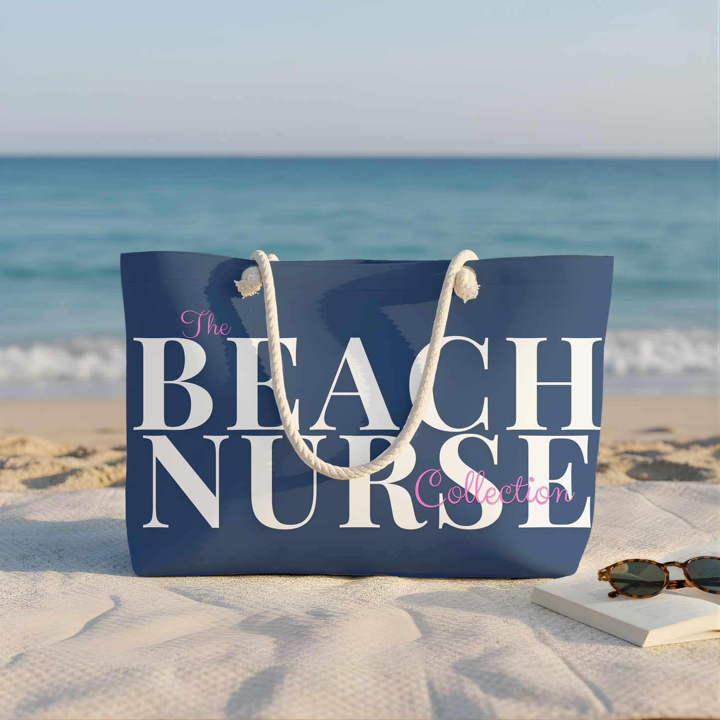 BEACH NURSE™ Weekender Bag | Large Nurse Beach & Travel Tote Navy